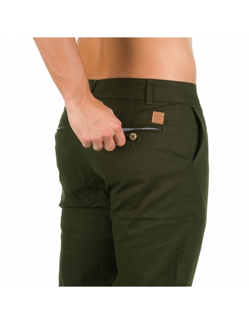 Calça Sarja Masculina Verde Musgo