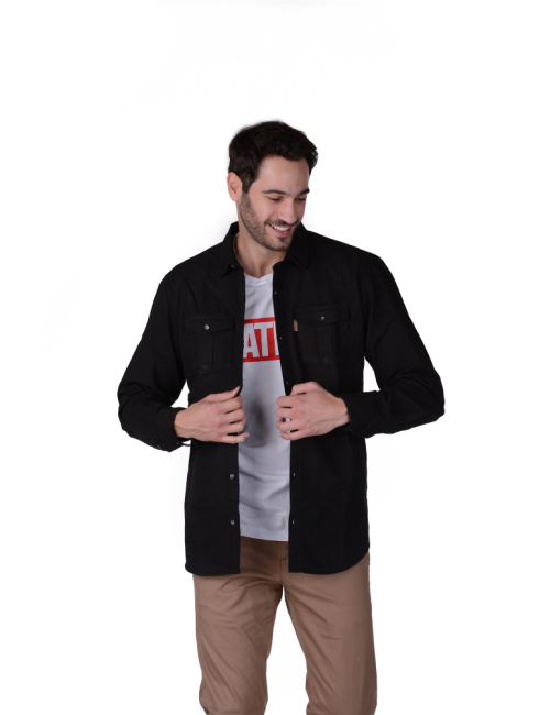 Camisa de Sarja Overcoat Preta 