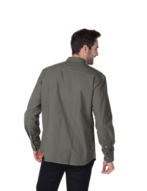 Camisa de Sarja Overcoat Verde Militar