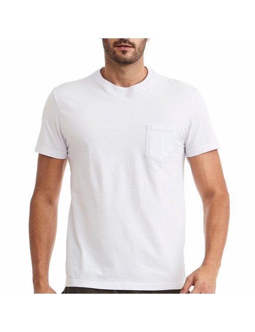 Camiseta Masculina Bolso Branca - Básica