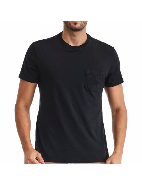 Camiseta Masculina Bolso Preta - Básica