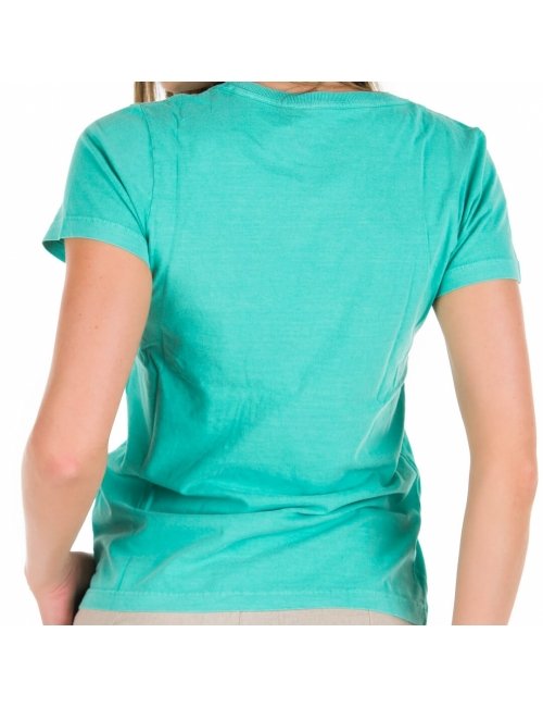 Camiseta Feminina Básica Verde Água Baby Look 