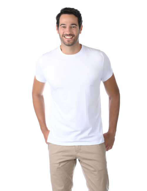 Camiseta Masculina Slim BASICOW - Algodão Egípcio Branca