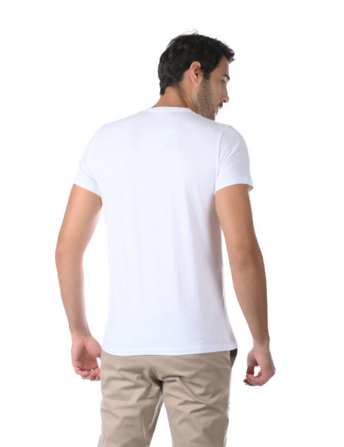 Camiseta Masculina Slim BASICOW - Algodão Egípcio Branca