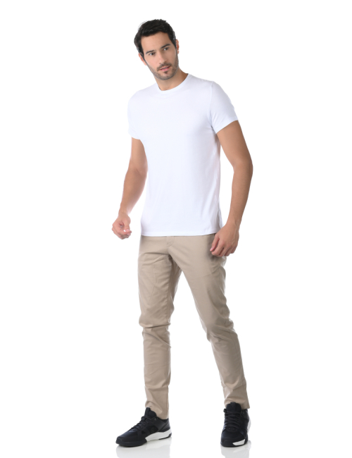 Camiseta Masculina Slim BASICOW - Algodão Egípcio Branca