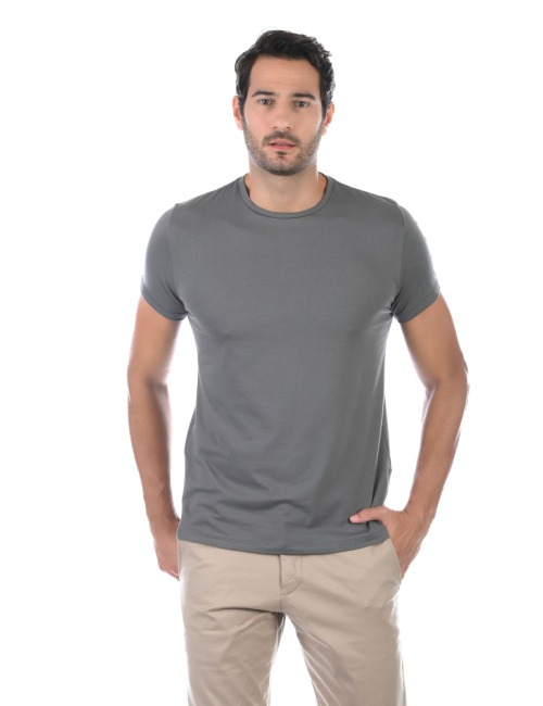 Camiseta Masculina BASICOW - Algodão Egípcio Cinza
