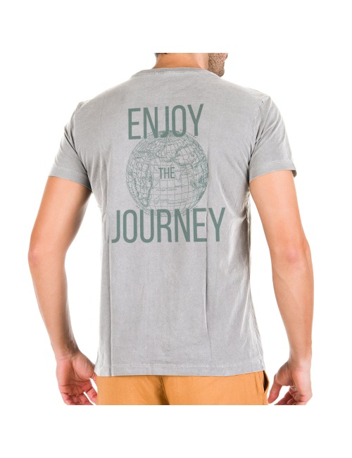 Camiseta Masculina Enjoy The Journey - Cinza