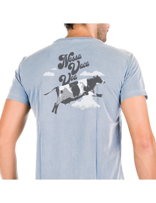 Camiseta Masculina Nossa Vaca Voa - Azul