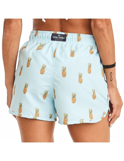 Short Feminino Praia Abacaxi Cós Elástico 