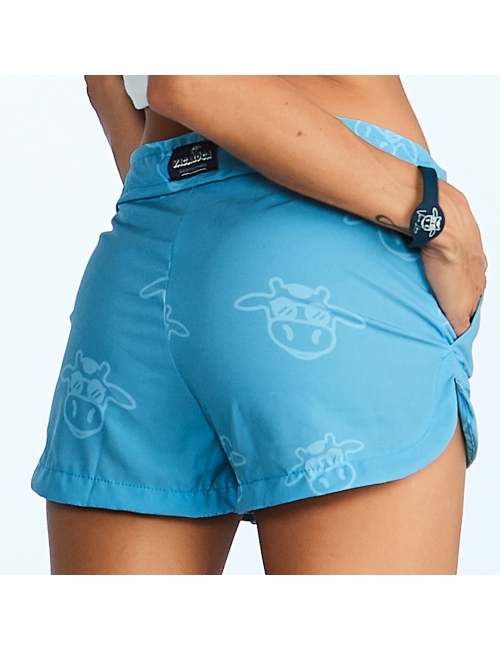 Short Feminino Praia Azul Tom Sobre Tom Cós Liso 