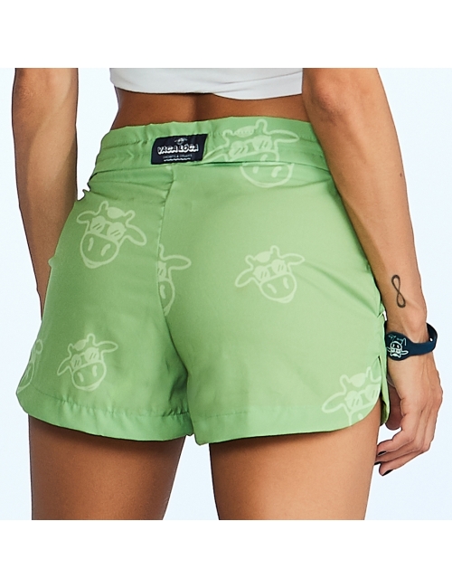 Short Feminino Praia Verde Abacate Tom Sobre Tom Cós Liso 