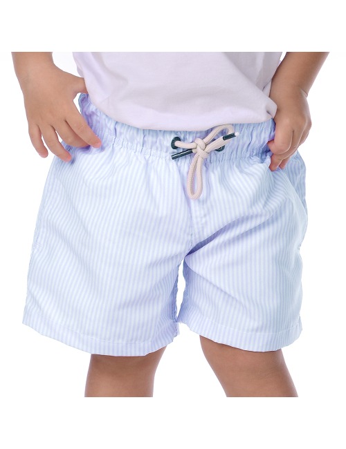 Short Infantil Praia Masculino Azul Bebê Listrado Saint Barth