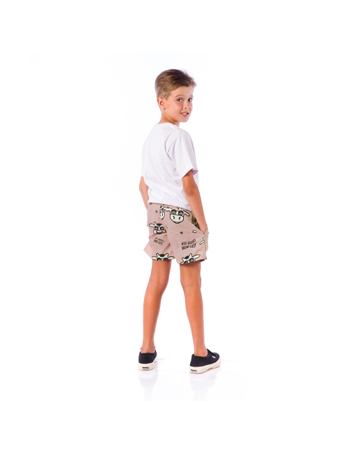 Short Infantil Praia Masculino Marrom Pastel Não Aguenta Bebe Leite