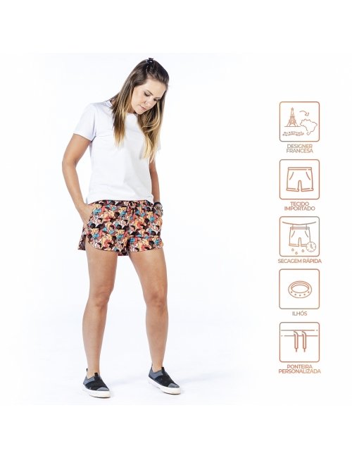 Short Feminino Praia Personnes Cós Liso Blandine