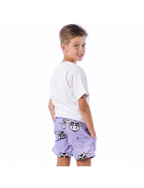 Short Infantil Praia Masculino Lavanda Não Aguenta Bebe Leite 