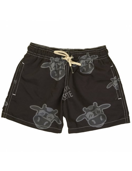 Short Infantil Praia Masculino Preto Não Aguenta Bebe Leite 