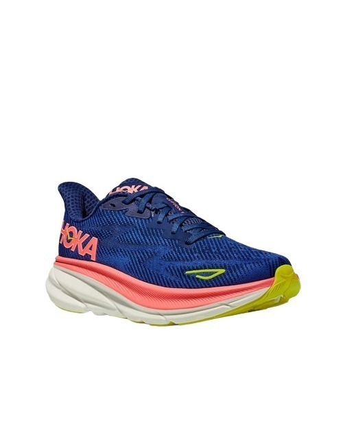 Tênis Hoka Clifton 9 Feminino - Azul Com Rosa