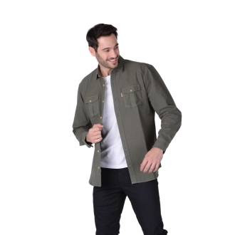 Camisa de Sarja Overcoat Verde Militar