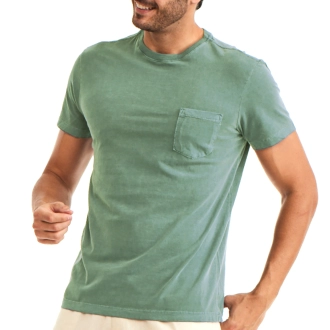Camiseta Masculina Bolso Estonada Verde 