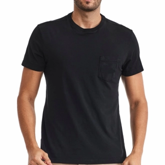 Camiseta Masculina Bolso Preta - Básica