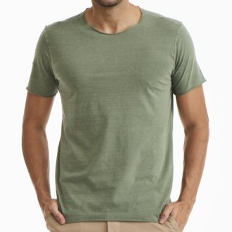 Camiseta Estonada Sem Barra - Verde Militar