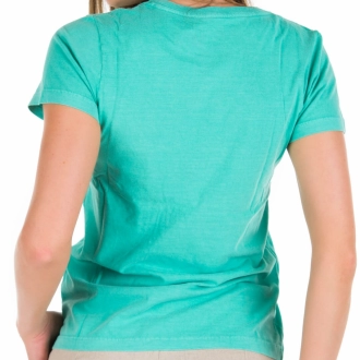 Camiseta Feminina Básica Verde Água Baby Look 
