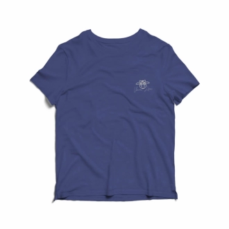 Camiseta Infantil Assinatura Vaca Lôca Azul Escuro com Cinza