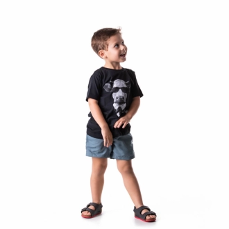 Camiseta Infantil Mad Cow Preta