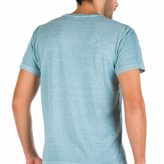 Camiseta Masculina Básica Flamê Azul Celeste