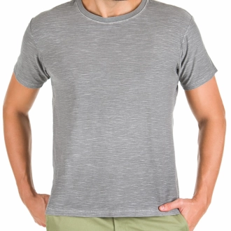 Camiseta Masculina Básica Flamê Cinza