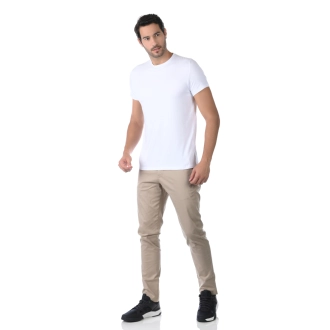 Camiseta Masculina Slim BASICOW - Algodão Egípcio Branca