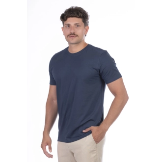 Camiseta Masculina BASICOW - Algodão Egípcio Petenatii Azul Marinho