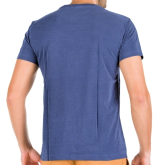 Camiseta Masculina Bolso Azul Marinho Estonado - Básica
