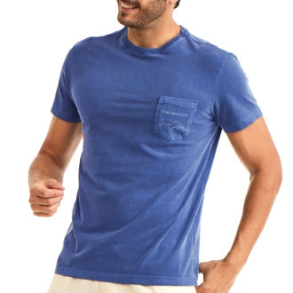 Camiseta Masculina Bolso Estonada Azul - Its All About Love
