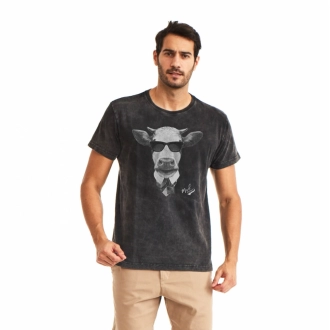 Camiseta Masculina Mad Cow Preto Reativo