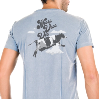 Camiseta Masculina Nossa Vaca Voa - Azul
