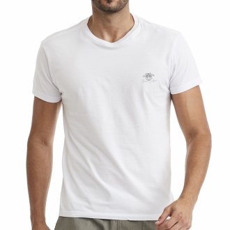 Camiseta Masculina Assinatura Vaca Lôca Branca com Cinza