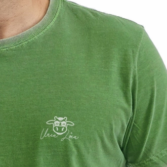 Camiseta Masculina Assinatura Vaca Lôca Verde com Cinza