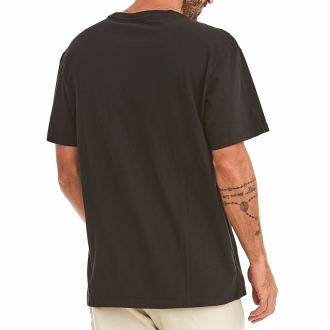 Camiseta Masculina Assinatura Vaca Lôca Preta com Branco