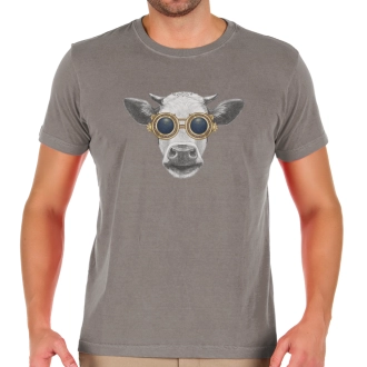 Camiseta Vaca Vintage Cinza