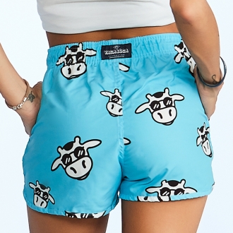 Short Feminino Praia Azul Bebê Cós Elástico 