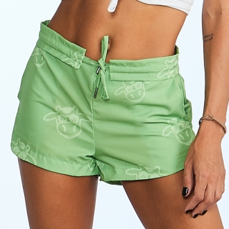 Short Feminino Praia Verde Abacate Tom Sobre Tom Cós Liso 