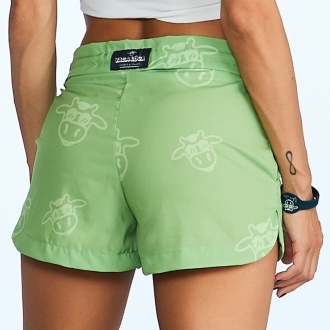 Short Feminino Praia Verde Abacate Tom Sobre Tom Cós Liso 