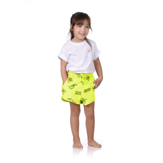 Short Infantil Praia Feminino Amarelo Neon Não Aguenta Bebe Leite