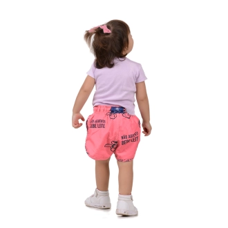 Short Infantil Praia Feminino Rosa Neon Não Aguenta Bebe Leite