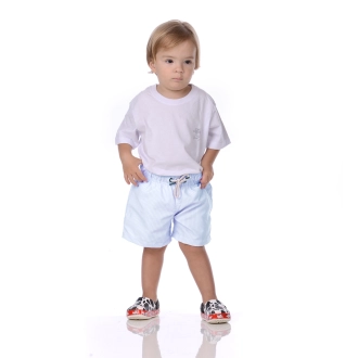 Short Infantil Praia Masculino Azul Bebê Listrado Saint Barth