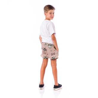 Short Infantil Praia Masculino Marrom Pastel Não Aguenta Bebe Leite