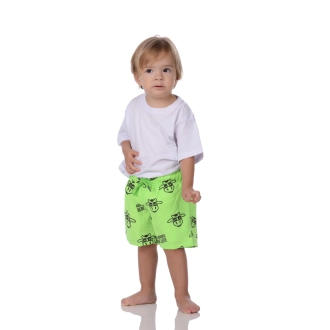 Short Infantil Praia Masculino Verde Neon Não Aguenta Bebe Leite
