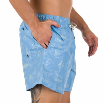 Short Masculino Praia Cantinho do Leblon Azul