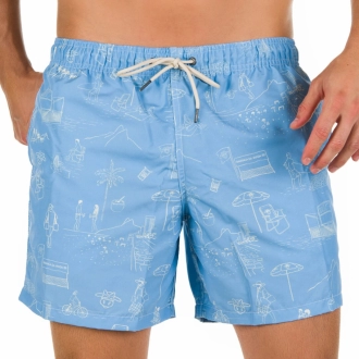 Short Masculino Praia Cantinho do Leblon Azul